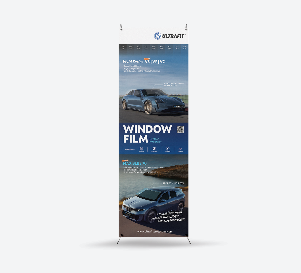 Window Film X-Banner (with Stand)