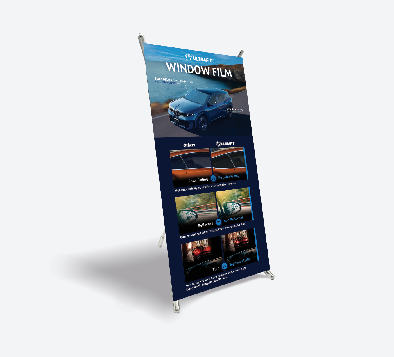 Window Film Mini X-Banner (with Stand)